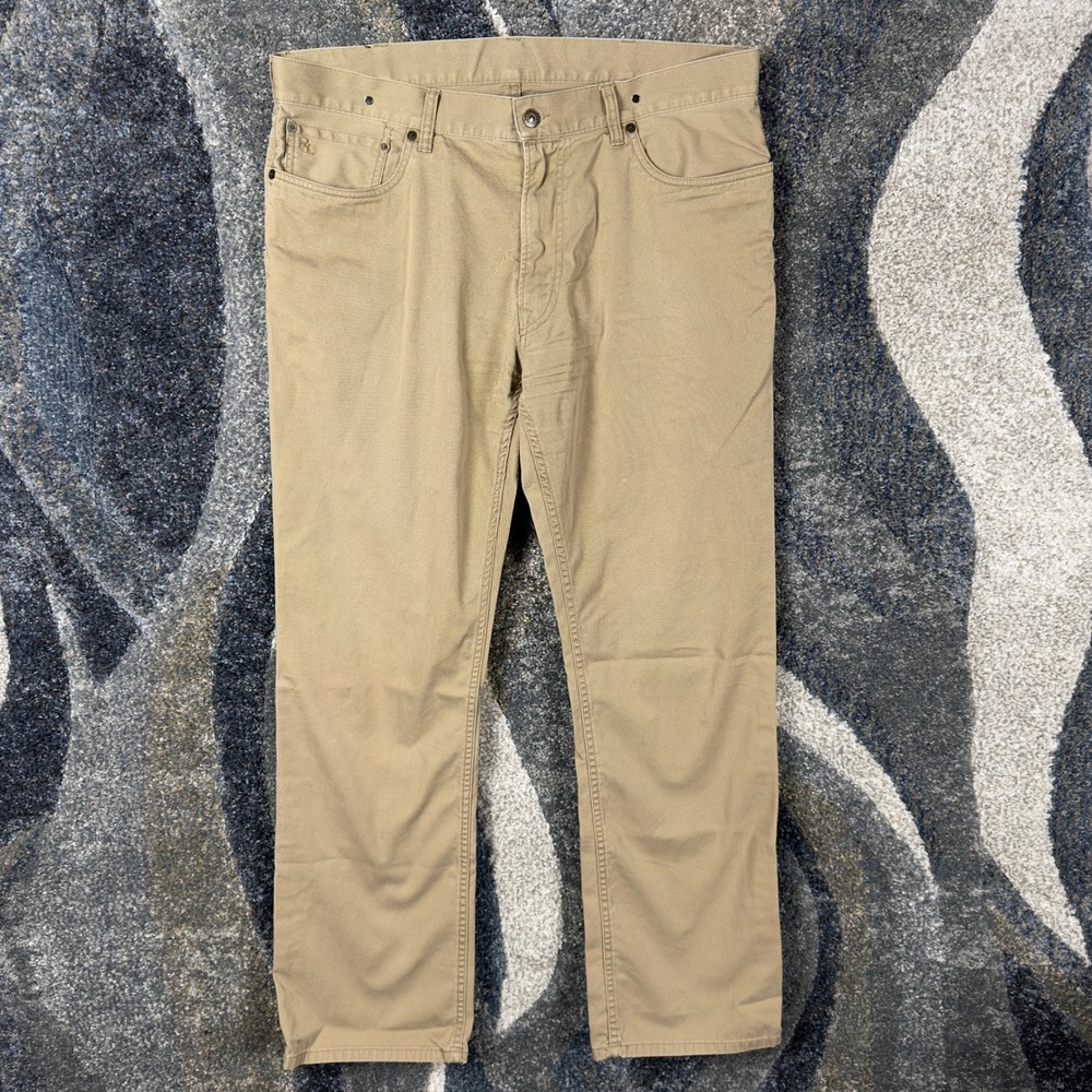Polo Ralph Lauren Chino Pants Mens 36x32 Tan Khaki Straight Leg Preppy Golf